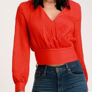 NWT Lulu's easy feeling long sleeve wrap top
